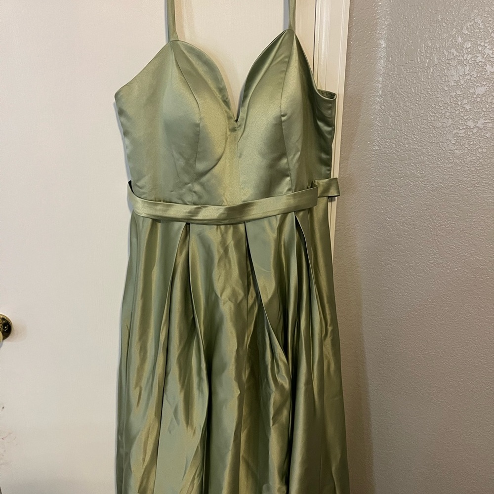 New Size 18 Sage Green Corset Back Bridesmaid Dress